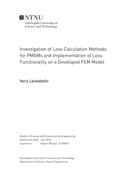 Investigation of Loss Calculation Methods for PMSMs