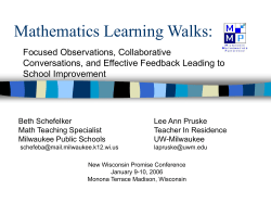 Mathematics Learning Walks - University of Wisconsin