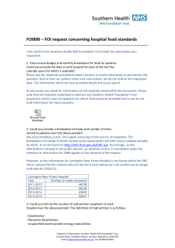 FOI890 &ndash; FOI request concerning hospital food