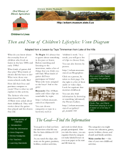 Then and Now of Children`s Lifestyles: Venn Diagram The Goal