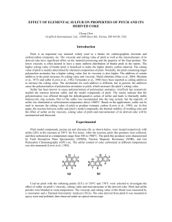 2007: effect of elemental sulfur on properties of pitch and its derived