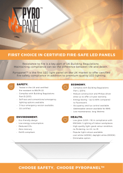 CHOOSE SAFETY, CHOOSE PYROPANELTM FIRST CHOICE IN