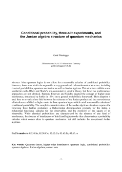 Conditional probability, three-slit experiments, and the