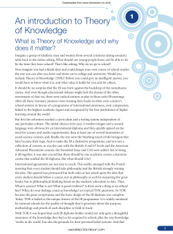 An introduction to Theory of Knowledge