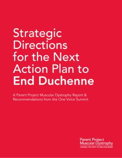 Strategic Directions for the Next Action Plan to End Duchenne