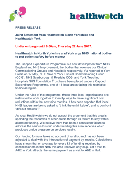press_release - Healthwatch North Yorkshire