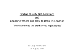 Choosing Where and How to Drop The Anchor &ldquo;There is more to this