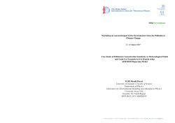 Case Study of Pollutants Concentration Sensitivity to - Indico