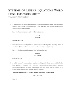 systems of linear equations word problems worksheet