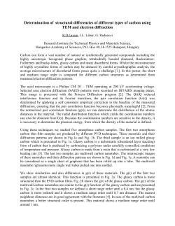 Determination of structural differencies of different types of carbon