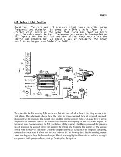 AN456 Oil Relay Light Problem Question: The cars red oil pressure