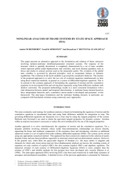 nonlinear analysis of frame systems by state space approach