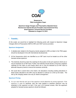 1 Response to TRAI Consultation Paper on Spectrum Usage