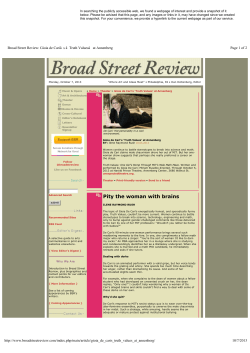 Broad Street Review: Gioia de Cari`s `Truth Values` at Annenberg
