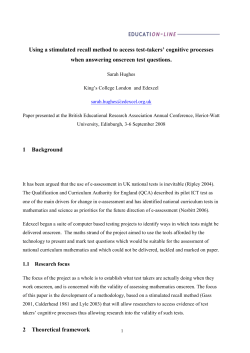 Using a stimulated recall method to access test