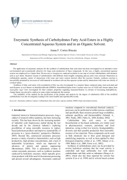 Enzymatic Synthesis of Carbohydrates Fatty Acid