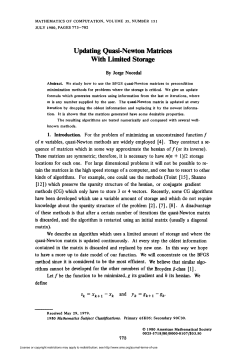 Updating quasi-Newton matrices with limited storage