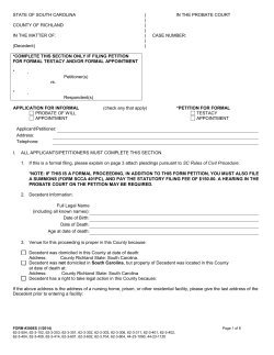 application for informal