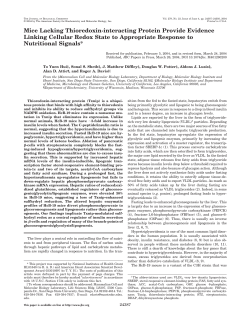 Mice Lacking Thioredoxin-interacting Protein Provide Evidence
