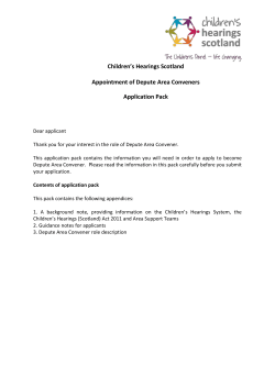 Depute Area Convener Application Pack
