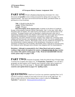 AP European History - Rye High School