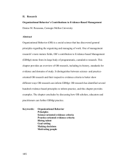 II. Research Organizational Behavior`s Contributions