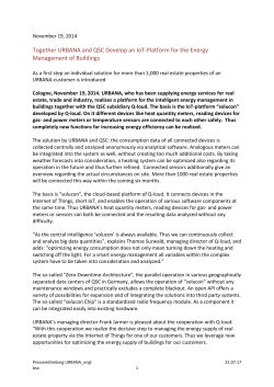 November 19, 2014 Together URBANA and QSC Develop an IoT