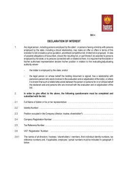 SCM-Bid documents SBD 4 Declaration Of Interest