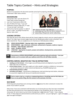 Table Topics Contest &ndash; Hints and Strategies