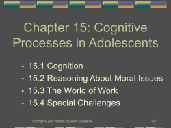 Chapter 15: Cognitive Processes in Adolescents