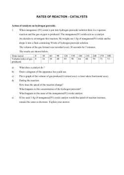 rates of reaction - catalysts
