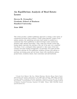 An Equilibrium Analysis of Real Estate Leases