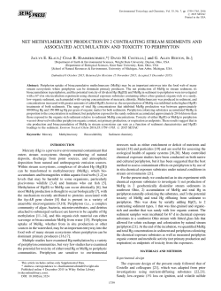 Net methylmercury production in 2 contrasting stream sediments
