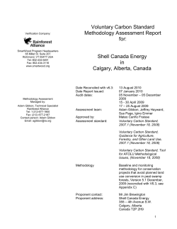 Shell Canada Energy VCS Methodology