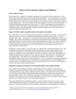 Black Carbon Emissions: Impacts and Mitigation