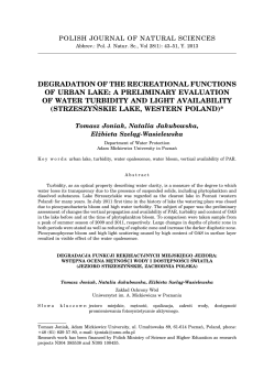 degradation of the recreational functions of urban lake