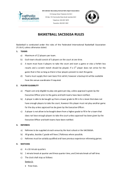 BASKETBALL SACSSGSA RULES