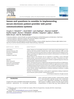 Issues and questions to consider in implementing secure electronic
