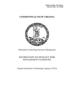 Risk Management Guideline - Virginia Tech IT Security Office