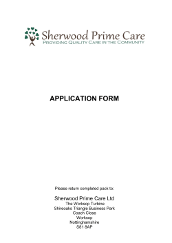 application form - Sherwood Prime Care