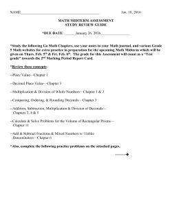 math midterm assessment study review guide *due date