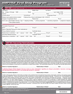 AMPYRA&reg; First Step Program AMPYRA First Step Program