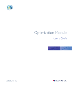 The Optimization Module User`s Guide