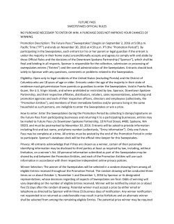 future pass sweepstakes official rules no purchase necessary to