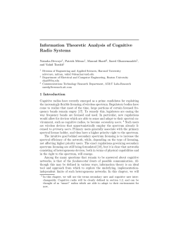 Information Theoretic Analysis of Cognitive Radio Systems