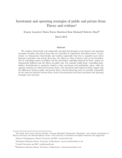 Investment and operating strategies of public and private firms