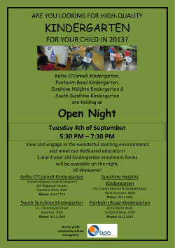 KINDERGARTEN Open Night