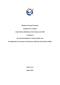 Minister for Social Protection Guidelines for Trustees Under Section
