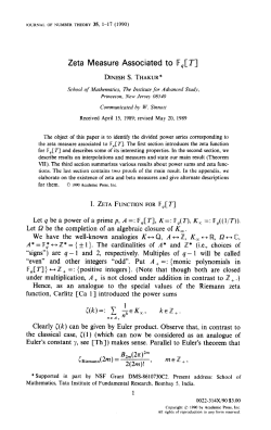 Zeta Measure Associated to lF,[T]