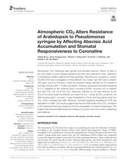 Atmospheric CO2 Alters Resistance of Arabidopsis to Pseudomonas